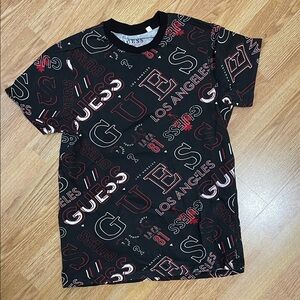 GUESS Black and Red Graphic Tee